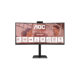 AOC B-GRADE CU34E4CW 34" WQHD Monitor, 120 Hz, HDR10, 90W USB-C, Webcam 5MP (reacondicionado B)