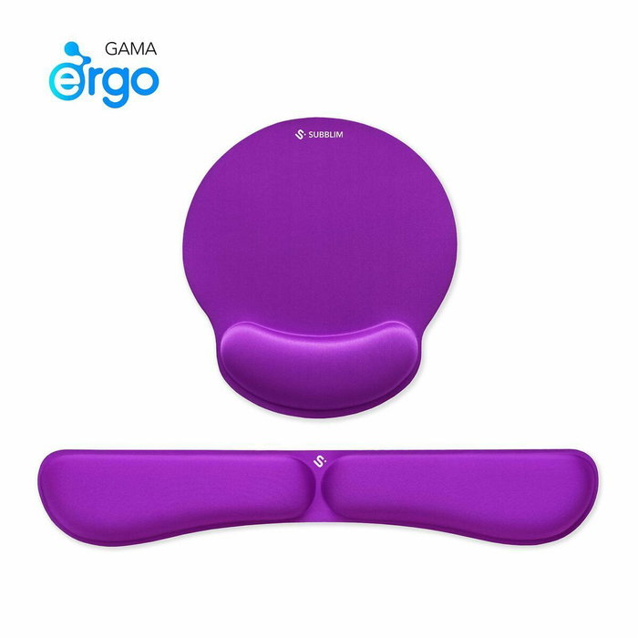 Subblim Pack Ergo MemoryFlex Púrpura (Alfombrilla y Reposamuñecas)
