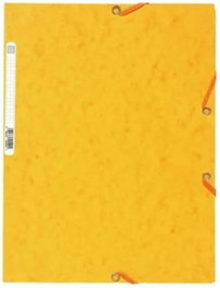 EXACOMPTA Pack de 25 Carpetas A4 de Cartón con Gomas y Solapas Amarillo