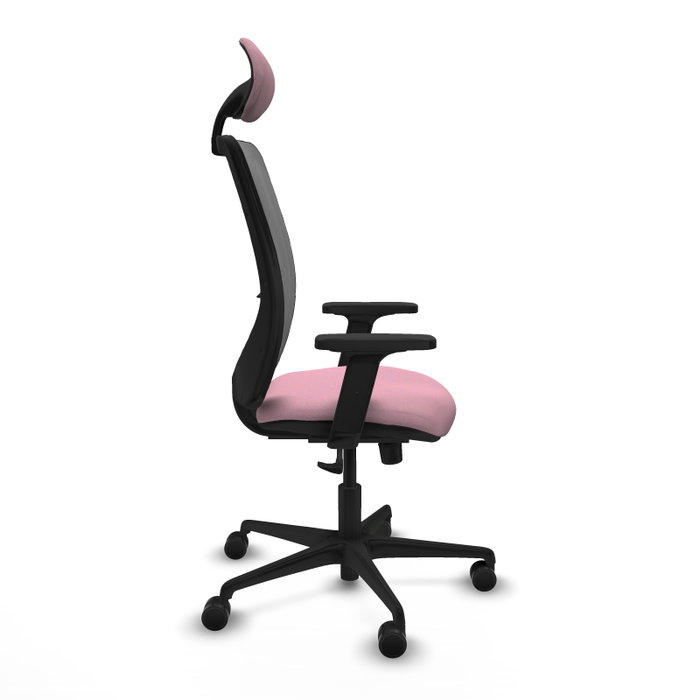 PIQUERAS Y CRESPO Silla de oficina Zulema con mecanismo Sincro, Tela Rosa y Malla Gris PIQUERAS Y CRESPO Silla de oficina Zulema con mecanismo Sincro, Tela Rosa y Malla Gris