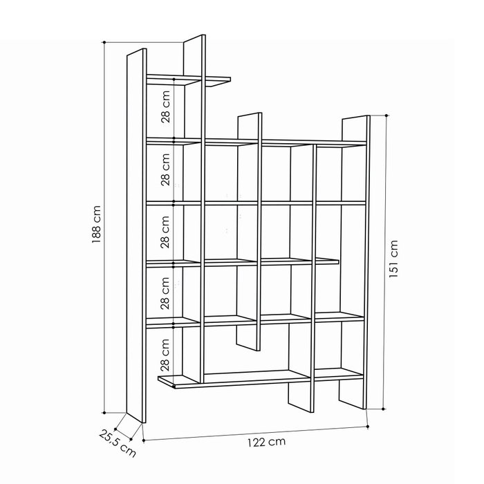 Hanah Home Estantería Travertino 122x188 cm