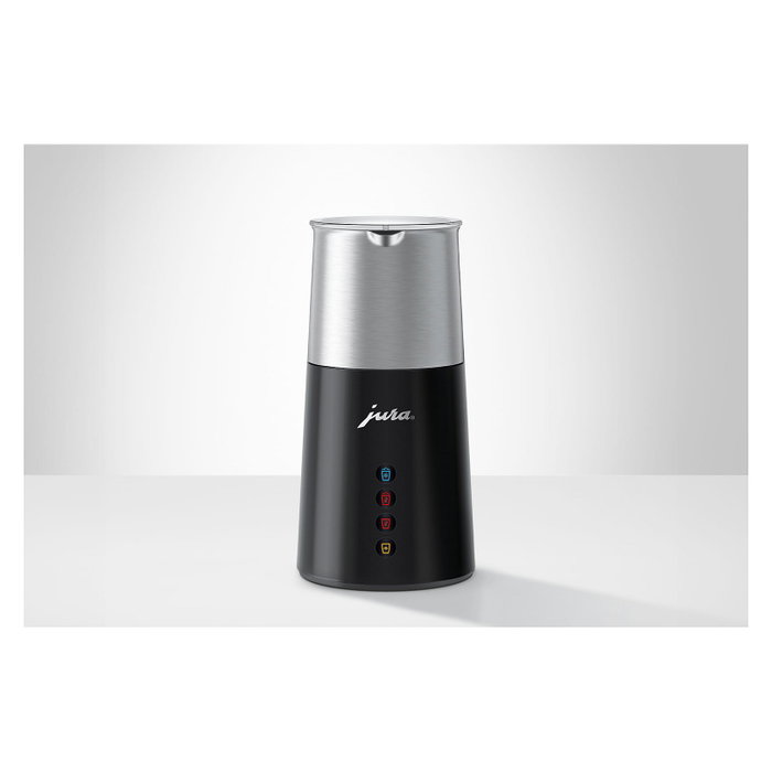 JURA 24331 Milchschäumer Hot & Cold 2025, Espumador de leche automático, 360 ml, Negro y Plata, Acero inoxidable