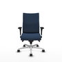 PIQUERAS Y CRESPO Silla Albacete confidente Azul marino con mecanismo Sincro y base de aluminio
