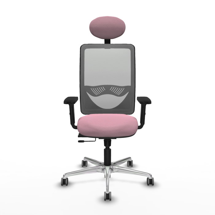 PIQUERAS Y CRESPO Silla de oficina Zulema Rosa y Gris con Mecanismo Sincro/Traslack PIQUERAS Y CRESPO Silla de oficina Zulema Rosa y Gris con Mecanismo Sincro/Traslack