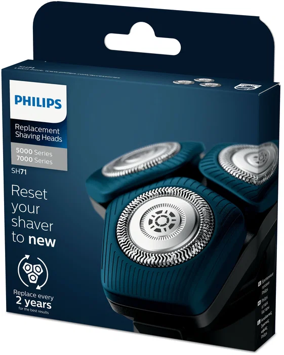Philips Cabezales de Repuesto SH71/50, Pack de 3, Plata