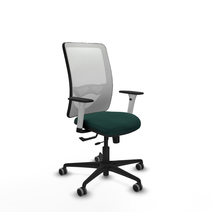 PIQUERAS Y CRESPO Silla de oficina Zulema con mecanismo Sincro/Traslack Verde botella y Blanco PIQUERAS Y CRESPO Silla de oficina Zulema con mecanismo Sincro/Traslack Verde botella y Blanco