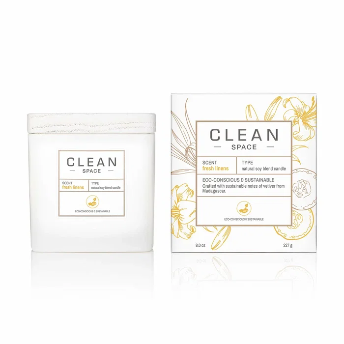 Clean Vela aromática Space Fresh Linens 227 g