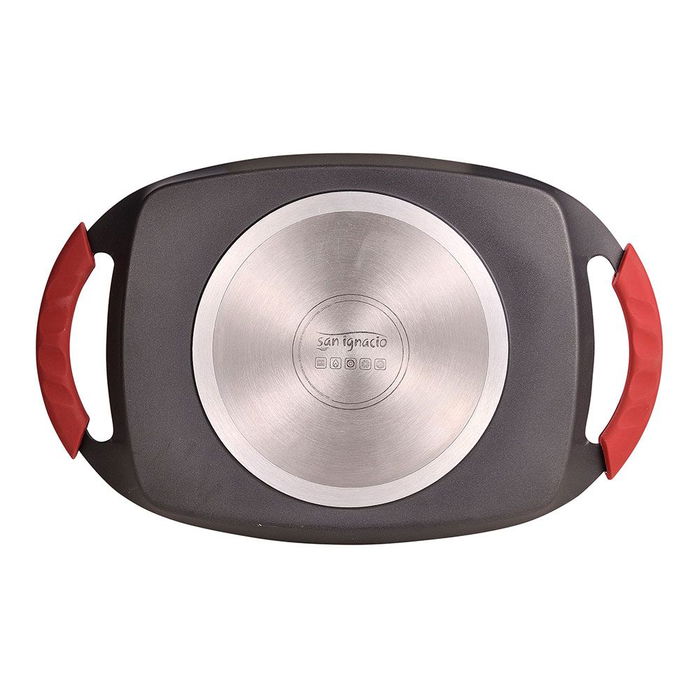 San Ignacio Asadora Grill Denia Experto de Aluminio Fundido para Inducción, con Revestimiento Ilag Premium, 36 x 23 cm