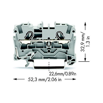 WAGO 2004-1201 Borna de paso de 2 conductores 4mm