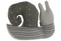 DKD Home Decor Sujetapuertas Shabby Gris Rosa Poliester 28 x 9 x 21 cm (2 Unidades)