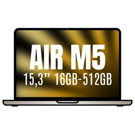 Apple MacBook Air 15.3 pulgadas MDVD4Y/A - Chip M5 10-Core, 16GB RAM, 512GB SSD, GPU 10-Core, Pantalla Liquid Retina, Color Blanco Estrella