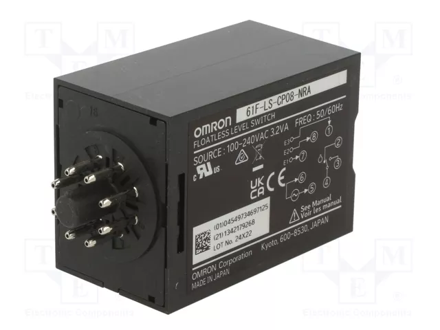 OMRON 61F-LS-CP08-NRA Relé de monitorización de nivel para líquido conductivo OMRON 61F-LS-CP08-NRA Relé de monitorización de nivel para líquido conductivo