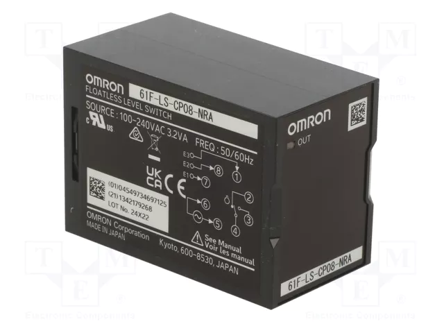 OMRON 61F-LS-CP08-NRA Relé de monitorización de nivel para líquido conductivo OMRON 61F-LS-CP08-NRA Relé de monitorización de nivel para líquido conductivo