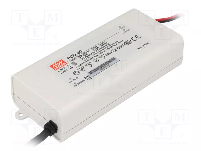 MEAN WELL PCD-60-1750B Alimentador LED 59,5W 1750mA MEAN WELL PCD-60-1750B Alimentador LED 59,5W 1750mA