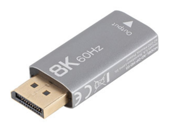Lanberg AD-DP-HD-03 Adaptador DisplayPort Macho a HDMI Hembra 8K Plata