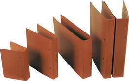 KARMAN Carpeta de cuarto con 4 anillas de 25mm, cartón cuero