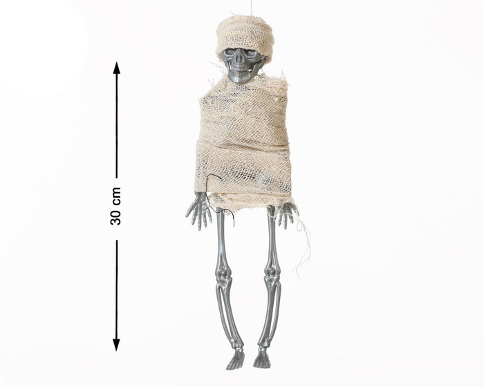 Esqueleto de Plástico Envuelto en Gasa para Decoración Halloween 30 cm, Figura Terrífica para Fiestas y Eventos Temáticos Esqueleto de Plástico Envuelto en Gasa para Decoración Halloween 30 cm, Figura Terrífica para Fiestas y Eventos Temáticos