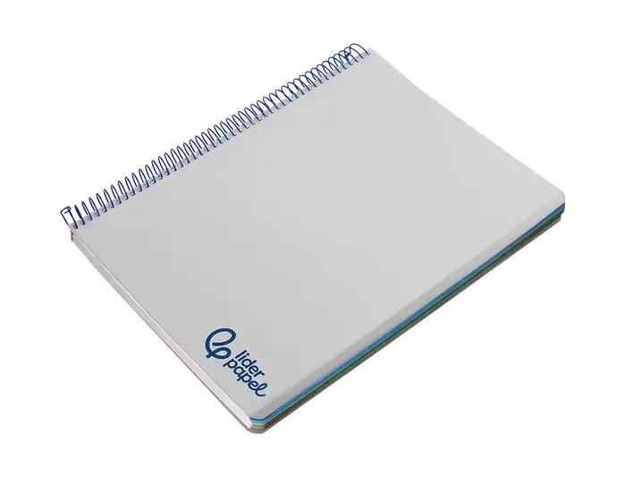 Liderpapel Cuaderno espiral A7 Micro Wonder, Tapa plástico, 100 hojas, 90gr, Cuadro 5mm, 4 bandas, Color gris