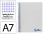 Liderpapel Cuaderno espiral A7 Micro Wonder, Tapa plástico, 100 hojas, 90gr, Cuadro 5mm, 4 bandas, Color gris
