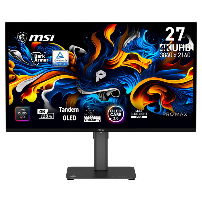MSI Pro MAX 271UPX12G Monitor Gaming 26.5 QD-OLED 4K 120Hz