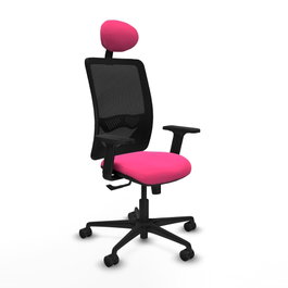 PIQUERAS Y CRESPO Silla de oficina Zulema con mecanismo Sincro, Rosa y Negro