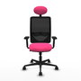 PIQUERAS Y CRESPO Silla de oficina Zulema con mecanismo Sincro, Rosa y Negro