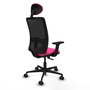 PIQUERAS Y CRESPO Silla de oficina Zulema con mecanismo Sincro, Rosa y Negro