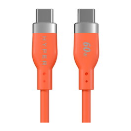 Targus HyperJuice Flex Cable USB-C a USB-C de 1,5 m, 60 W, Naranja