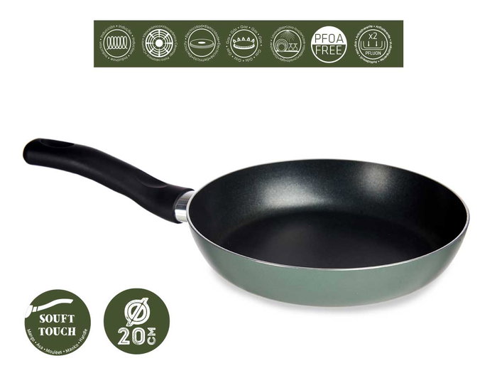 Kinvara Sarten Aluminio Verde 20 cm Antiadherente Inducción Libre PFOA (Set de 6)