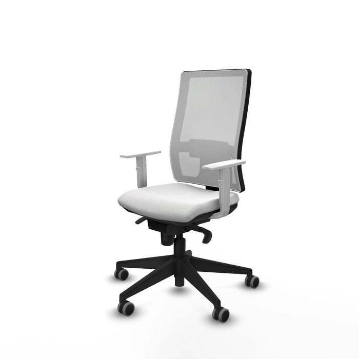 PIQUERAS Y CRESPO Silla de oficina Horna con mecanismo Sincro y tela blanca PIQUERAS Y CRESPO Silla de oficina Horna con mecanismo Sincro y tela blanca