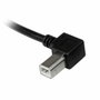 Startech Cable USB 2.0 A a B Macho Acodado Izquierdo de 1m, Negro