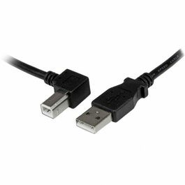 Startech Cable USB 2.0 A a B Macho Acodado Izquierdo de 1m, Negro