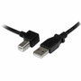 Startech Cable USB 2.0 A a B Macho Acodado Izquierdo de 1m, Negro