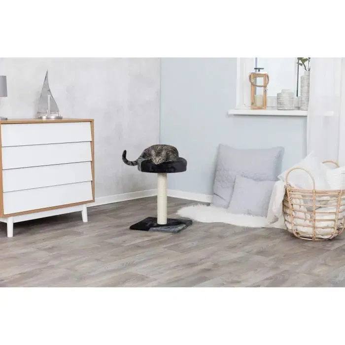 Trixie Árbol de Gato Tarifa 52 cm Felpa Gris y Negra Sisal Natural