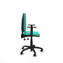 Silla de oficina Aýna con mecanismo Asincro tapizada con Similpiel color Turquesa. Equipada con Base poliamida negra, Brazos 1D y Ruedas de parqué