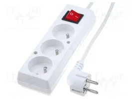JONEX Prolongador de alimentación H03VV-F 3G1,5mm2 1,5m Blanco