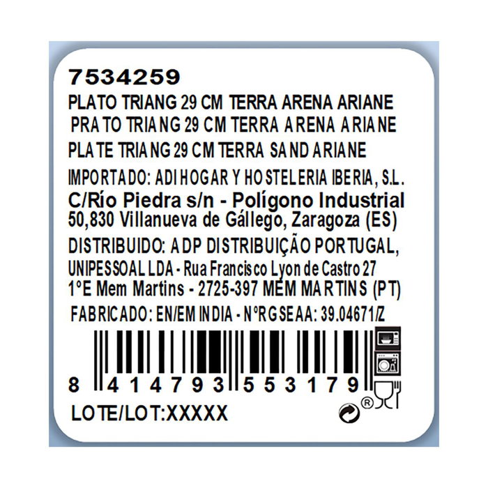 Ariane Plato Triangular Terra Beige 29 cm Ariane Plato Triangular Terra Beige 29 cm
