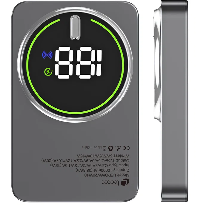 Leotec Power Bank Inalámbrico 10000mAh 20W Gris Leotec Power Bank Inalámbrico 10000mAh 20W Gris