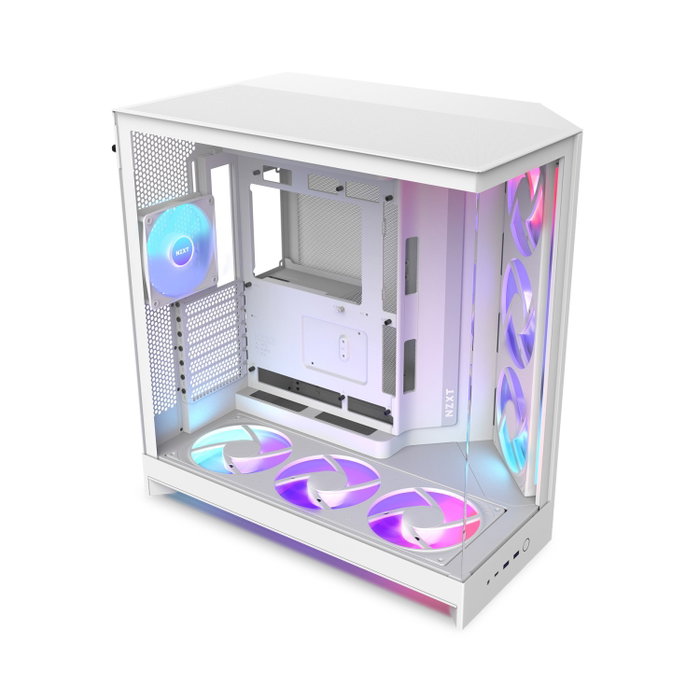 NZXT H9 Flow RGB+ All White Midi Tower con Ventiladores RGB
