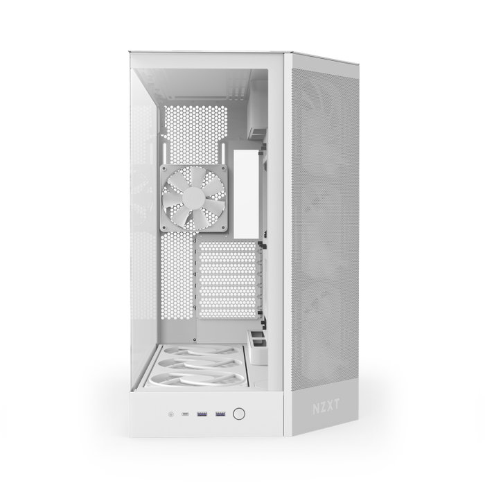 NZXT H9 Flow RGB+ All White Midi Tower con Ventiladores RGB
