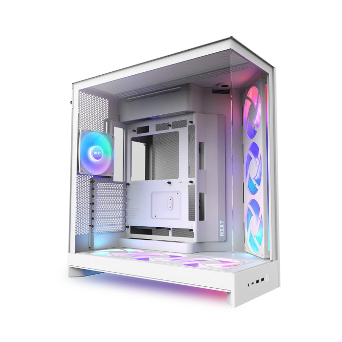 NZXT H9 Flow RGB+ All White Midi Tower con Ventiladores RGB