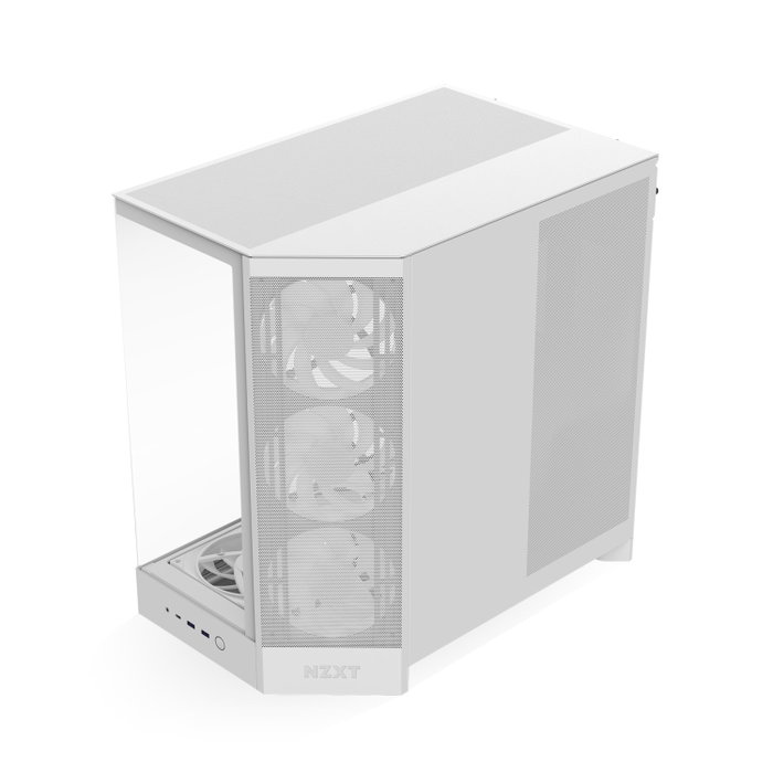 NZXT H9 Flow RGB+ All White Midi Tower con Ventiladores RGB