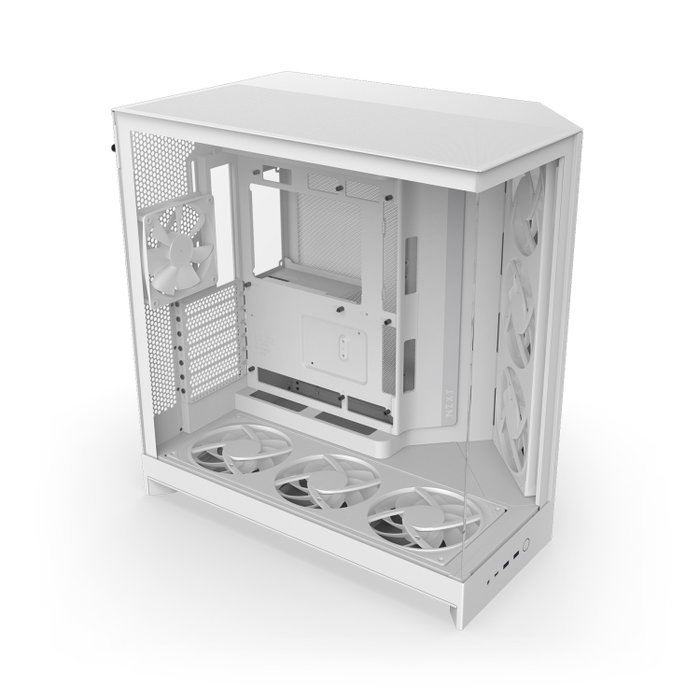 NZXT H9 Flow RGB+ All White Midi Tower con Ventiladores RGB