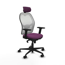 PIQUERAS Y CRESPO Silla de oficina Jorquera con mecanismo Sincro, Morado y Blanco