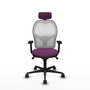PIQUERAS Y CRESPO Silla de oficina Jorquera con mecanismo Sincro, Morado y Blanco