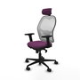 PIQUERAS Y CRESPO Silla de oficina Jorquera con mecanismo Sincro, Morado y Blanco