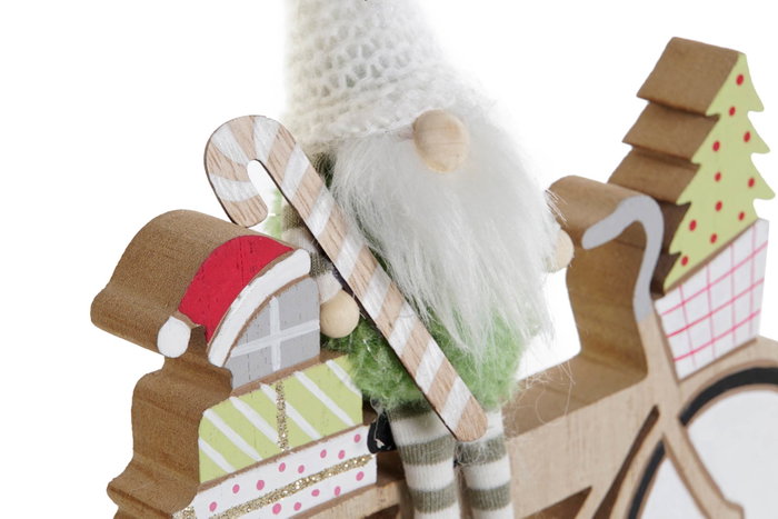 DKD Home Decor Figura Navidad Fantasia Multicolor Madera 21 x 21 x 2 cm (6 Unidades)