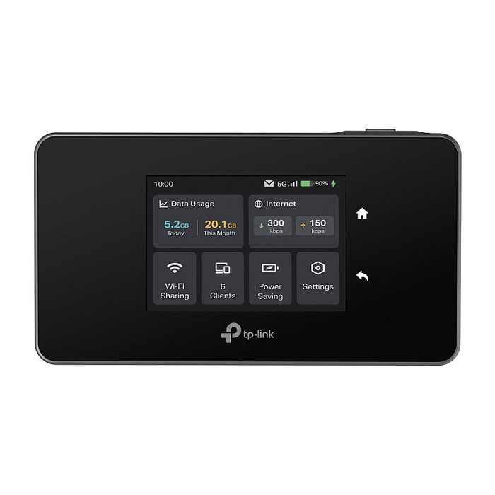 TP-Link M8550 5G WiFi 6E Router Portátil, Velocidad 5G hasta 3.4 Gbit/s y WLAN AX hasta 3.6 Gbit/s, con Puerto USB, Batería 4680 mAh, Negro