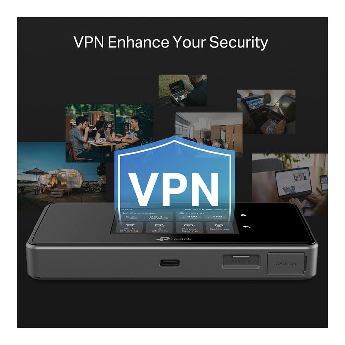 TP-Link M8550 5G WiFi 6E Router Portátil, Velocidad 5G hasta 3.4 Gbit/s y WLAN AX hasta 3.6 Gbit/s, con Puerto USB, Batería 4680 mAh, Negro