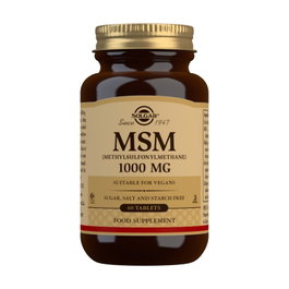 Solgar MSM 1000 mg, 60 cápsulas - Suplemento de Metilsulfonilmetano con Azufre